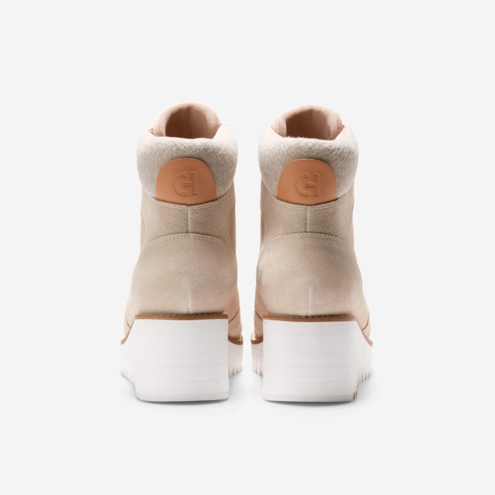 Cole Haan ZERØGRAND City Wedge Hiker Boots – Light Sesame – Size 9.5 – New - Picture 3 of 16